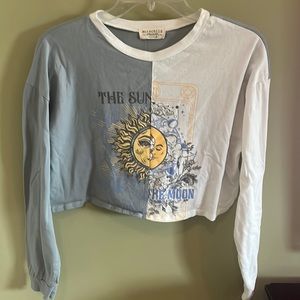 Mccnchild The Sun The Moon Long Sleeve Cotton Cropped Top. Size M.